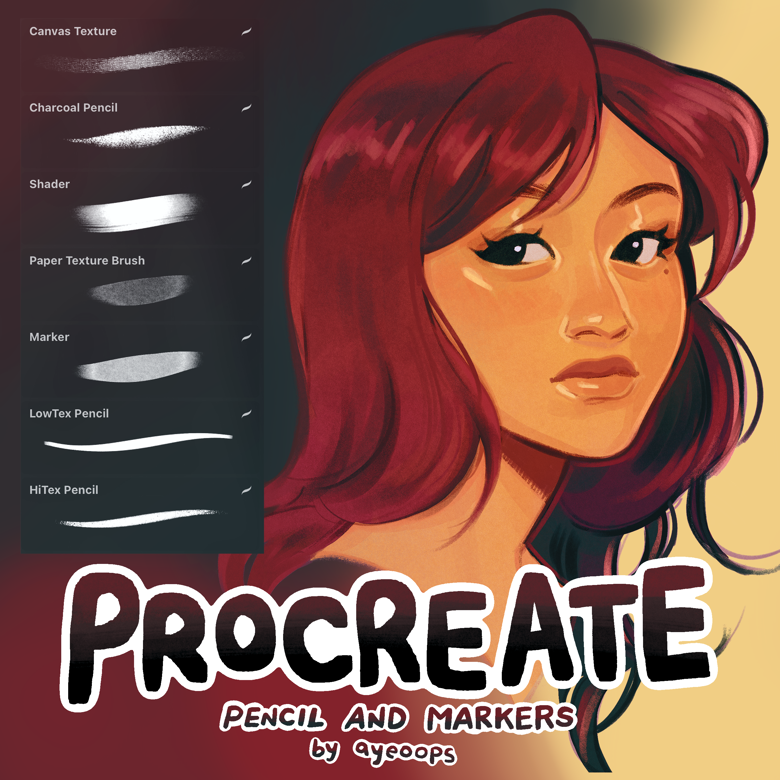 Pencil and Markers Brush Pack // PROCREATE