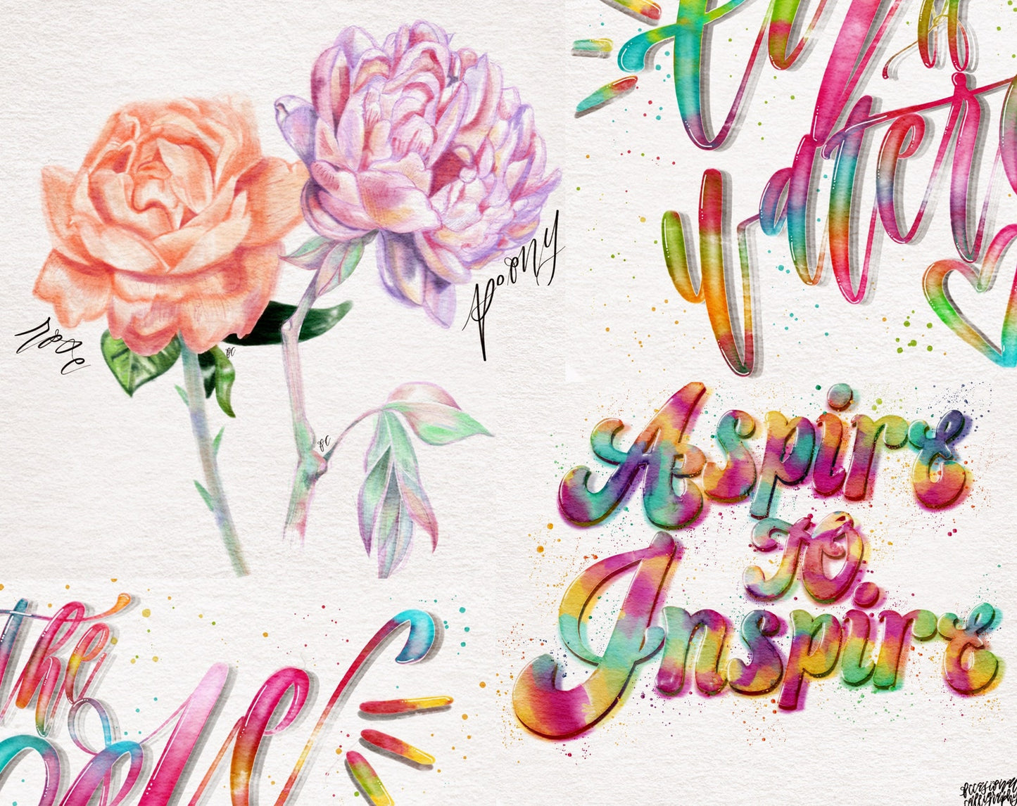 Realistic Watercolor Procreate Brushes - 88 Brushes - Digital Watercolor Brushes - Watercolor Lettering Brushes - Procreate Brushes