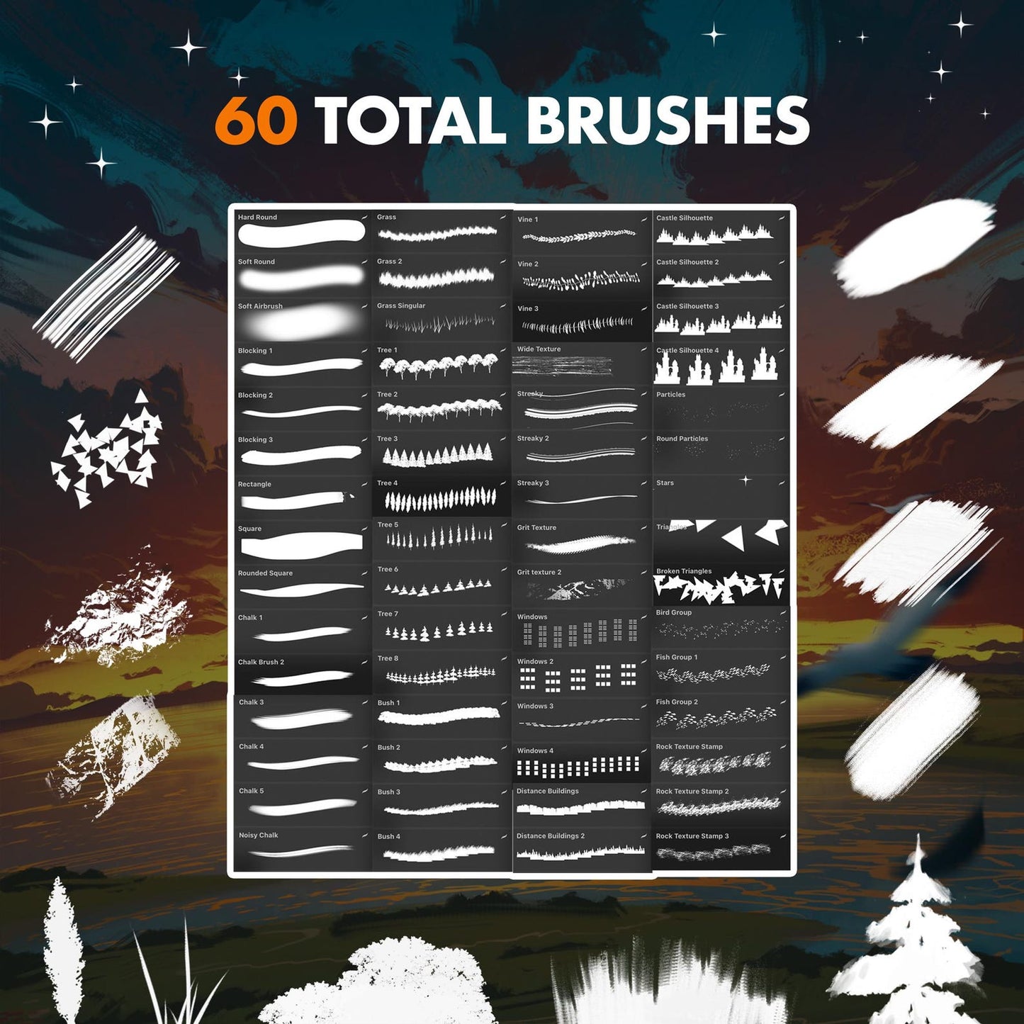 Procreate - 60 Essentials Brush Pack