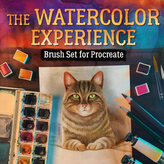190+ Realistic Watercolor Brushes for Procreate, Digital Watercolor Stamps, Paper Textures & Tutorial | Procreate Watercolor Brushes Bundle