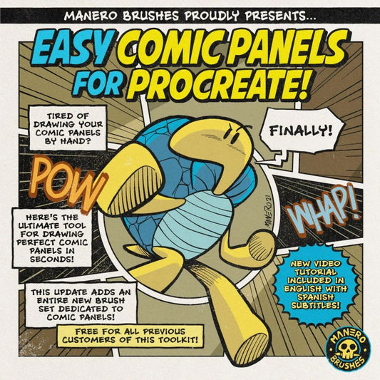 Procreate Comic Creator Toolkit: 192 Dynamic Speech Balloons, 110 Hand-Drawn SFX Brushes, Panels – Customizable Manga | Comic Art Brush Set