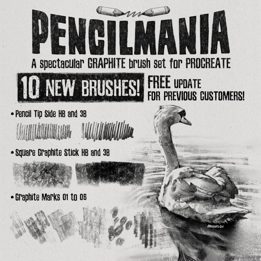 54 Procreate Pencil Brushes | Graphite Drawing & Sketching Brushes for Procreate, Realistic Pencil Set, Texture Paper, Digital Art Sketching