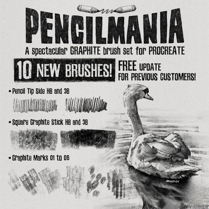 54 Procreate Pencil Brushes | Graphite Drawing & Sketching Brushes for Procreate, Realistic Pencil Set, Texture Paper, Digital Art Sketching