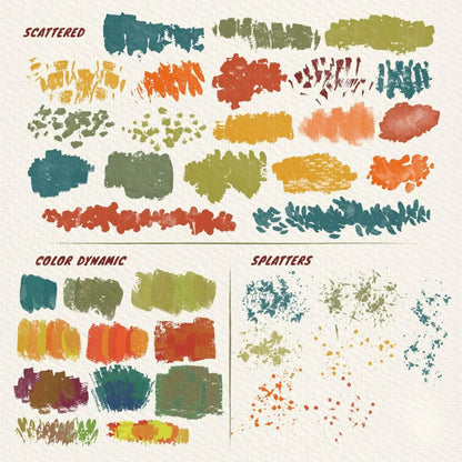 110 Procreate Gouache Brushes |  Realistic Gouache Brushes for Procreate | iPad Digital Painting Kit | Gouache Textures