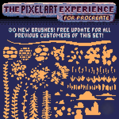 Pixel Art Procreate Brushes Bundle | 116 iPad Pixel Brushes for Retro Illustration, Game Design, Dithering, Patterns & Color Palettes
