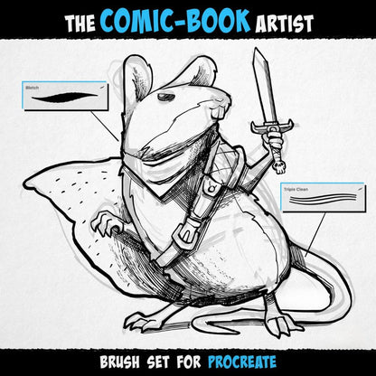 64 Professional Inking | Sketching & Screentone Brushes - Digital Illustration Bundle for Comics and Manga | Procreate Comic Book Brushes