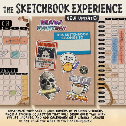 Procreate Brushes & Digital Sketchbook Bundle | Realistic Pencil and Ink Brushes, 16 Digital Sketchbooks | Paper Textures