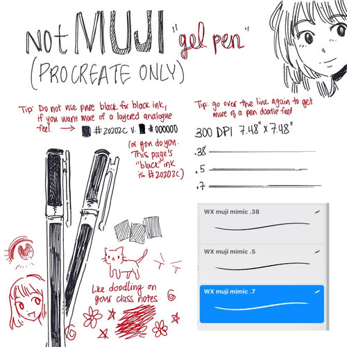 notMUJI "gel pen" set (PROCREATE ONLY)