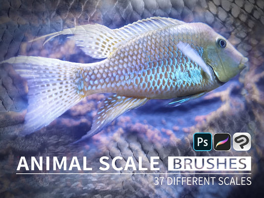 37 Animal Scale Brushes for Clip Studio Paint / Photoshop / Procreate