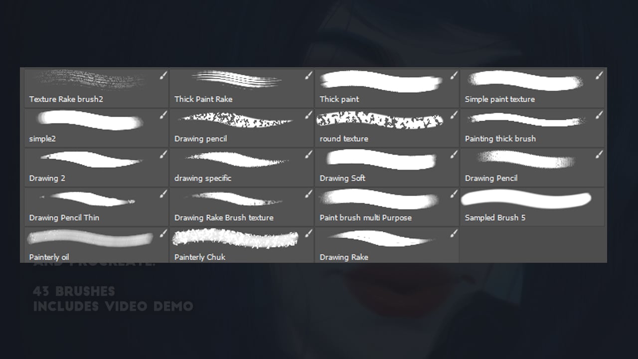 Indigo Set: Rake, drawing and texture digital brushes