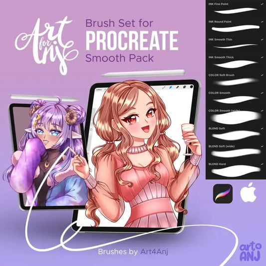 Art4Anj Procreate Brush Set: Smooth Pack