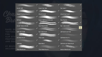 Indigo Set: Rake, drawing and texture digital brushes