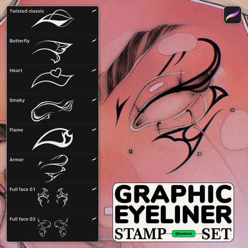 graphic eyeliner stamp set | Procreate