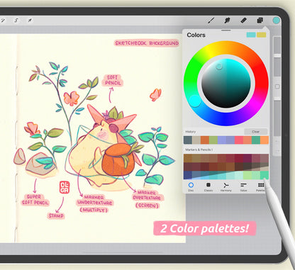 Procreate Brushes VOL.3 | Markers & Pencil colors brushes