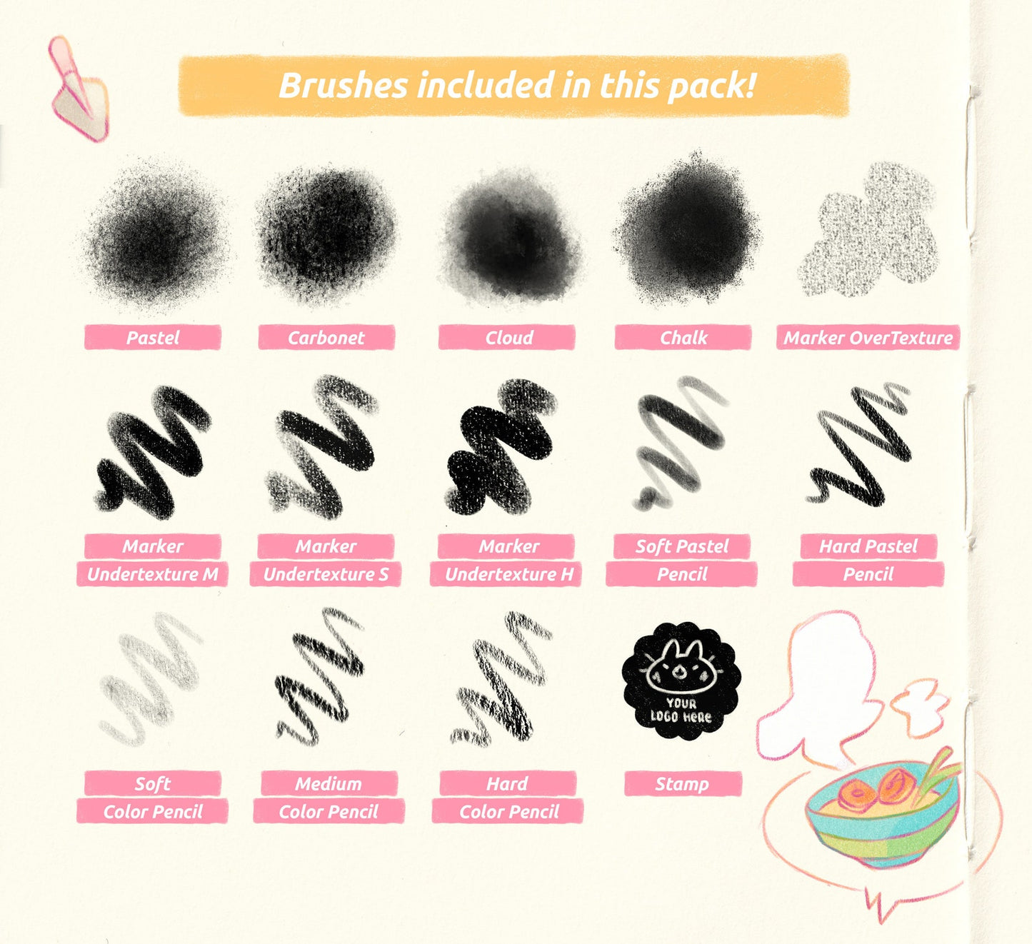 Procreate Brushes VOL.3 | Markers & Pencil colors brushes