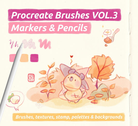 Procreate Brushes VOL.3 | Markers & Pencil colors brushes
