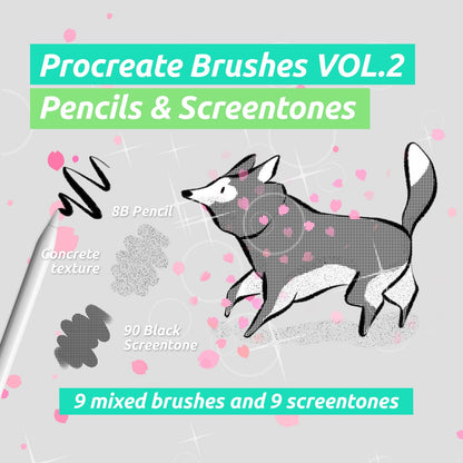 Procreate Brushes VOL.2 | Pencil & Screentone brushes