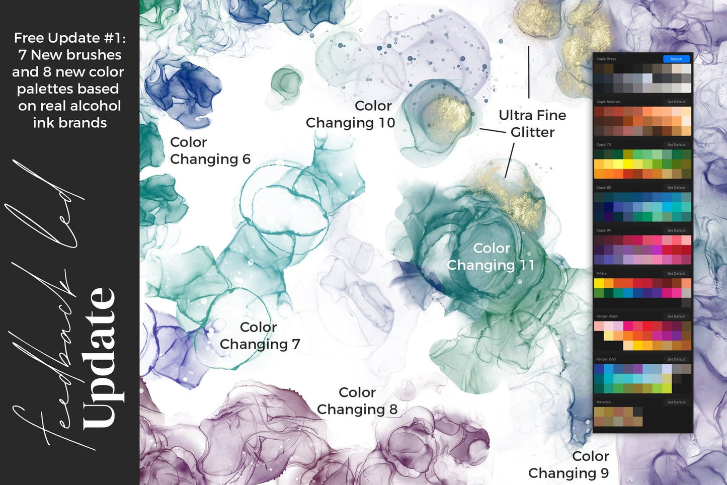 Alcohol Ink Procreate Brush Bundle: Fully Dynamic, no stamps!