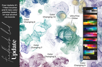 Alcohol Ink Procreate Brush Bundle: Fully Dynamic, no stamps!