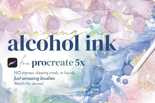 Alcohol Ink Procreate Brush Bundle: Fully Dynamic, no stamps!