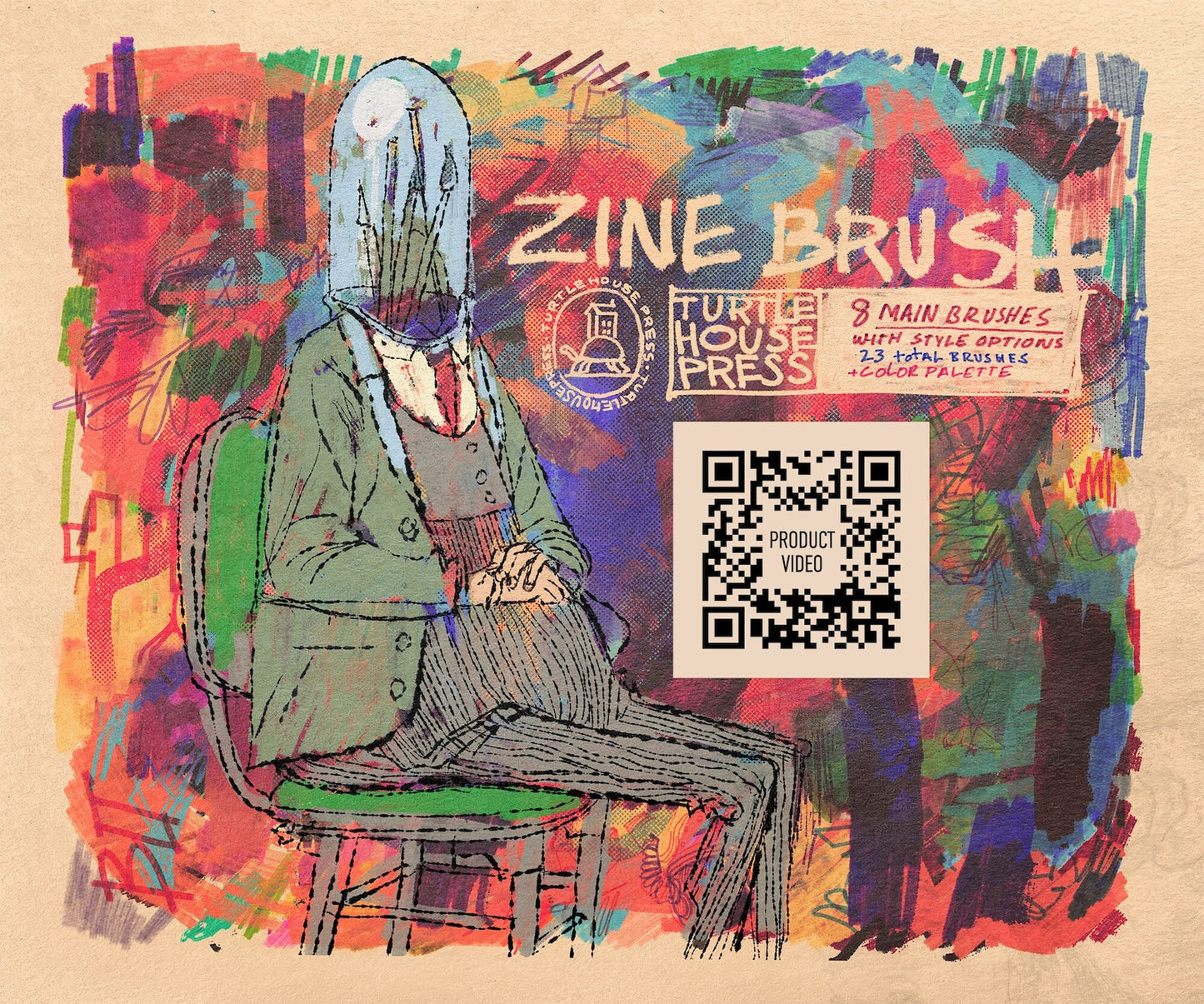 TurtleHousePress - Procreate Zine Brush Pack | Digital Brushes | Markers | Risograph Brush | Risograph Texture Brush
