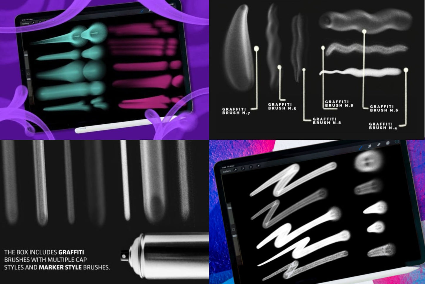 Procreate graffiti brushes, Handstyle Graffiti Procreate Brush Set, Dope Tags set, Procreate graffiti brushes, Procreate spray brushes