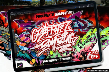 Procreate graffiti brushes, Handstyle Graffiti Procreate Brush Set, Dope Tags set, Procreate graffiti brushes, Procreate spray brushes