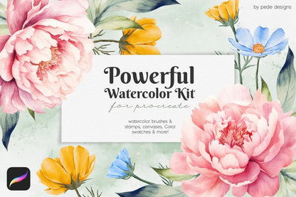 Procreate Watercolor Brushes Kit | Stamp| Canvases | brush set for iPad | metallic textures | brushes for paintings | wet on wet