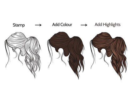 20 Hairstyle Stamp Brushes for Procreate, Procreate brushes, Hairstyle Guide Stamps, Hair brushes procreate, Portrait Brushes