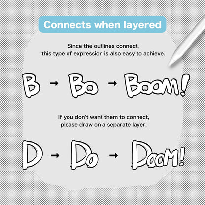 Procreate Manga Outliner / 18 brushes for manga sound effects and handwritten text