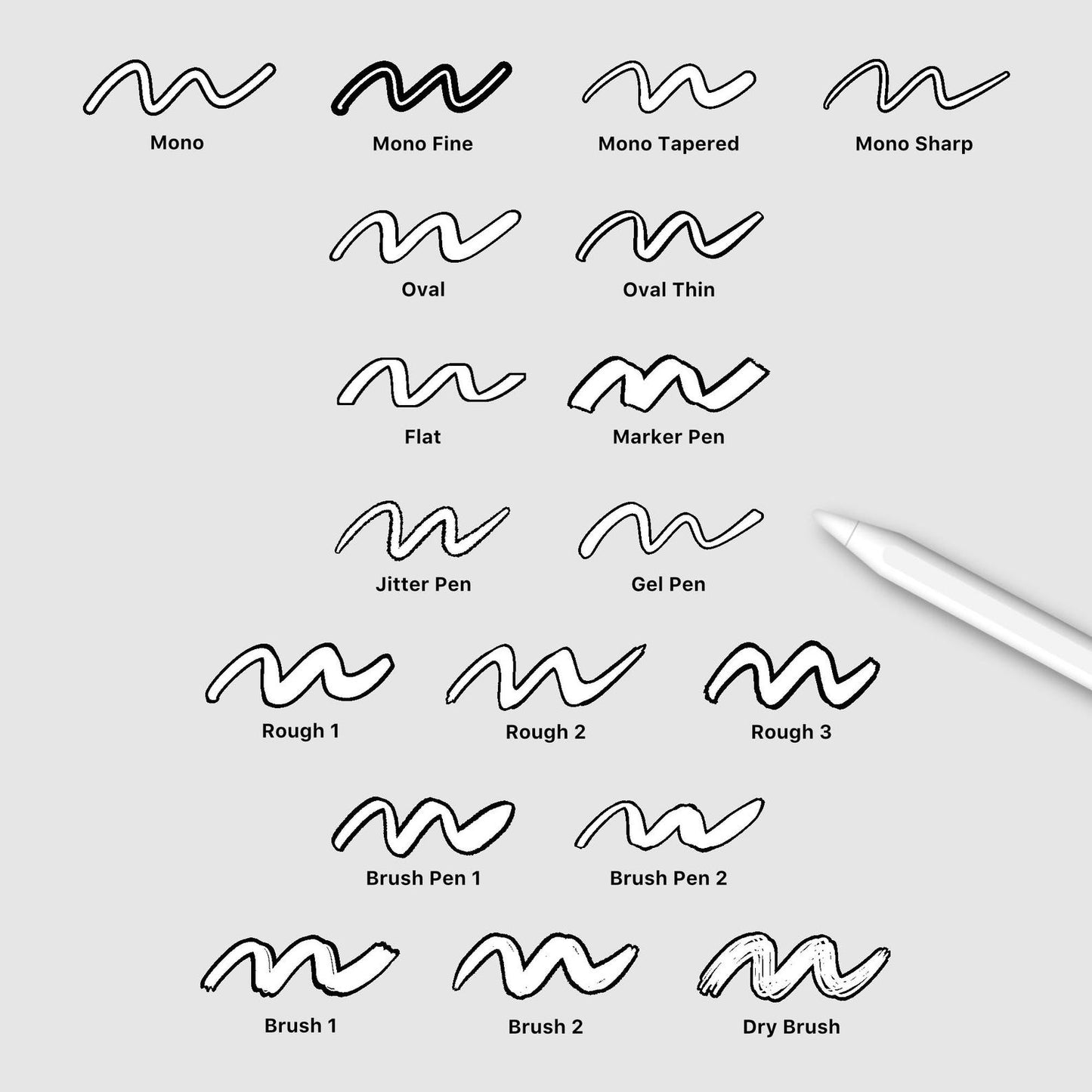 Procreate Manga Outliner / 18 brushes for manga sound effects and handwritten text