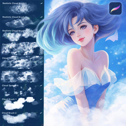 Cloud Brushes Set for Procreate (Brushes, Texture, Stamp and so on)