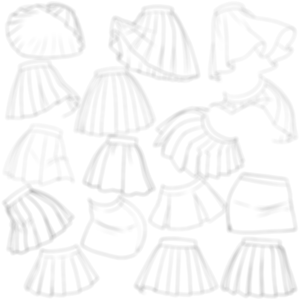 Anime Skirt Brush Pack for Procreate